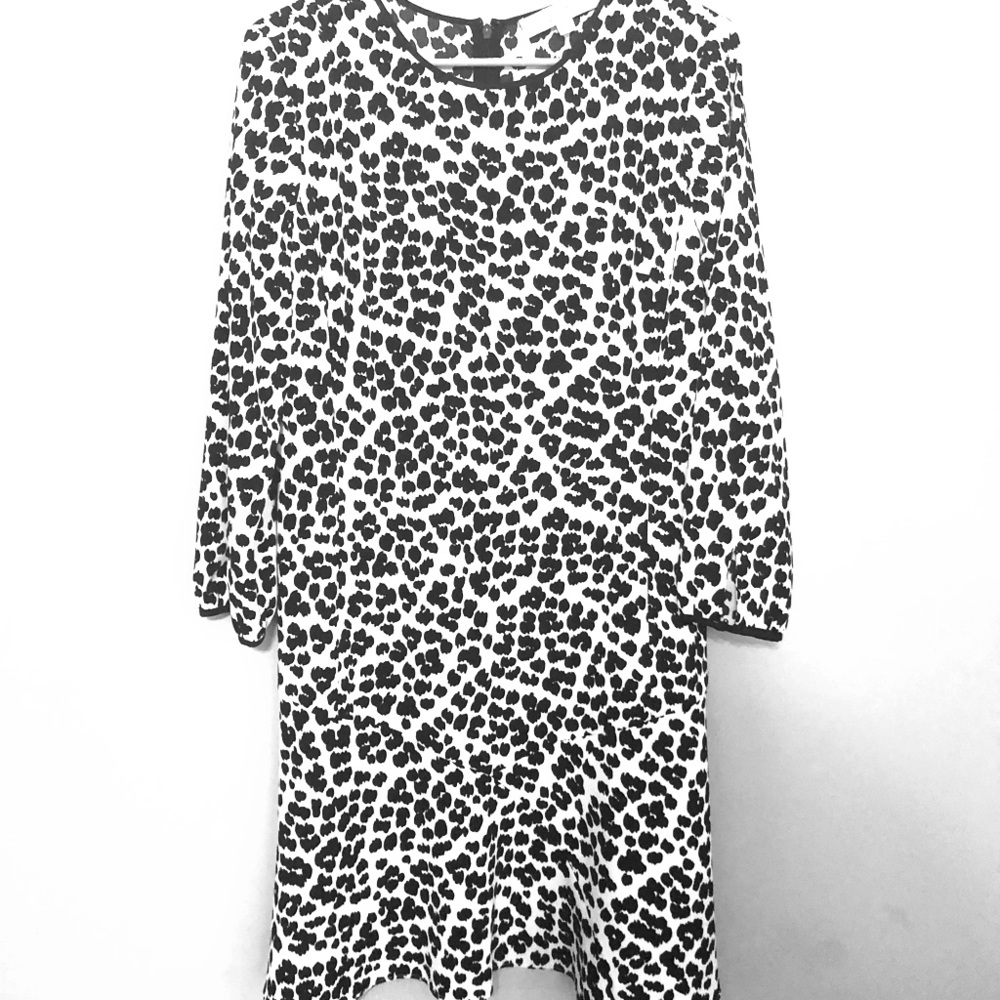 LOFT leopard print dress with 3/4 sleeves